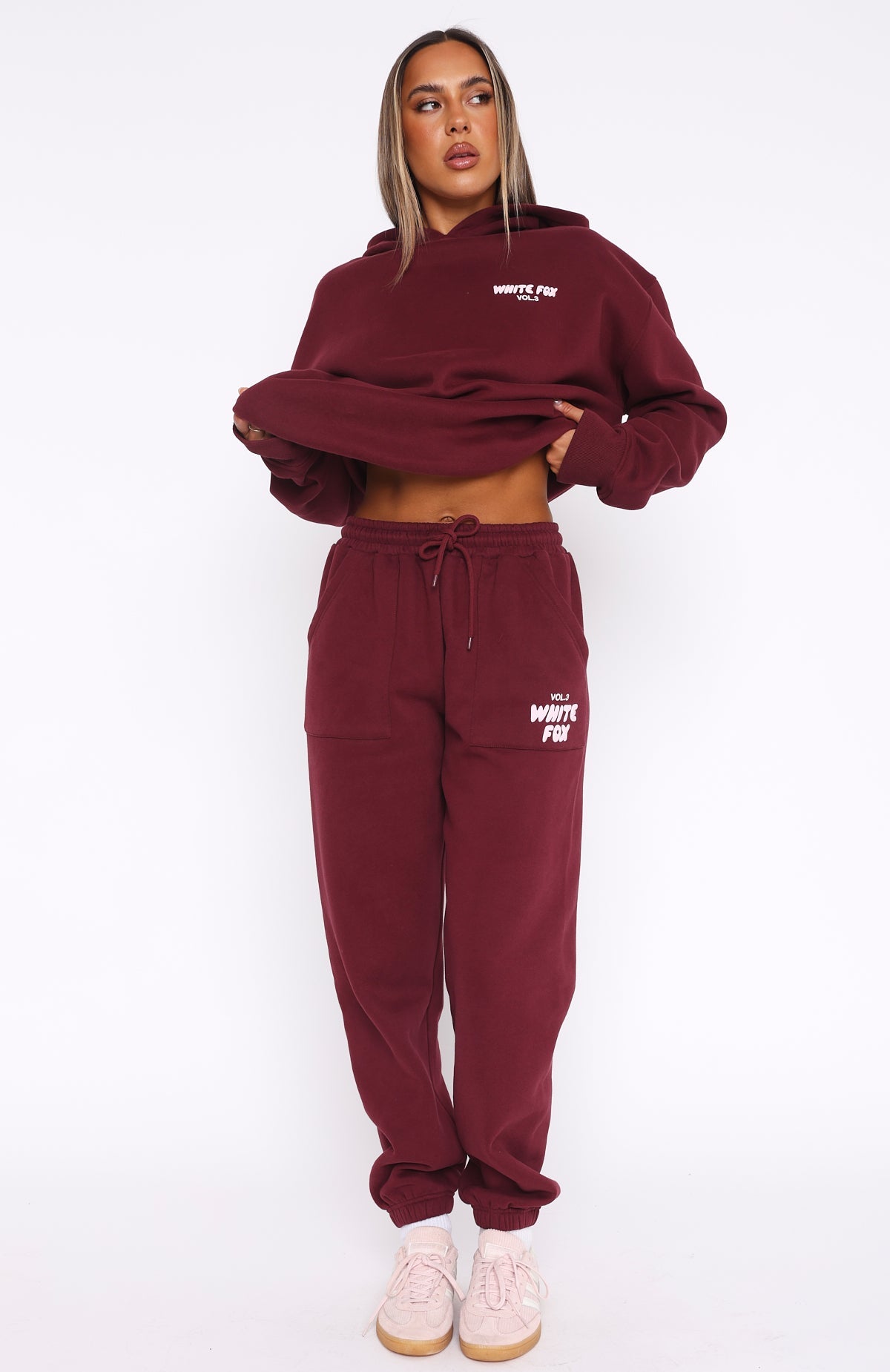 Offstage Sweatpants Red Velvet | White Fox Boutique UK