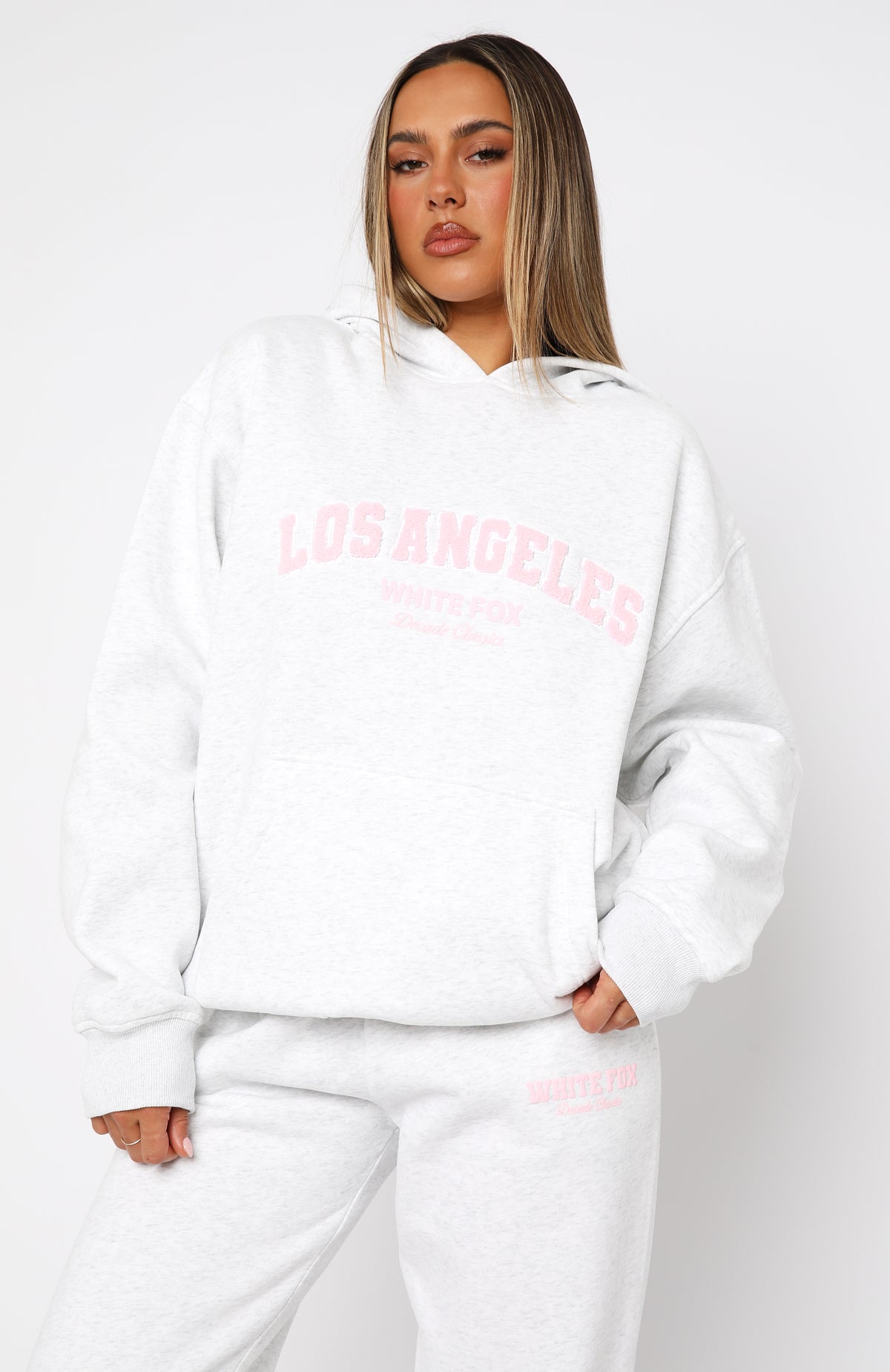 Decade Classics Global Oversized Hoodie Grey Marle | White