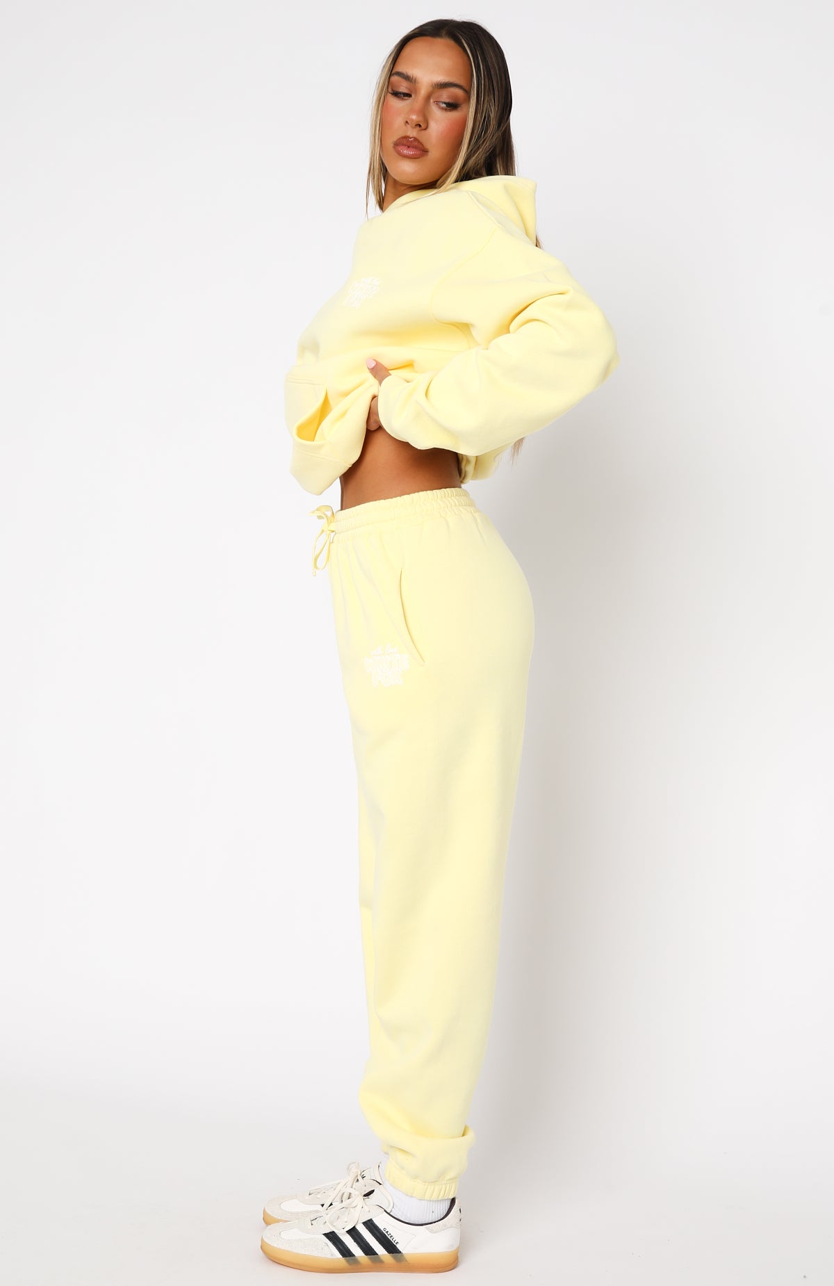 With Love Always Sweatpants Lemon White Fox Boutique UK