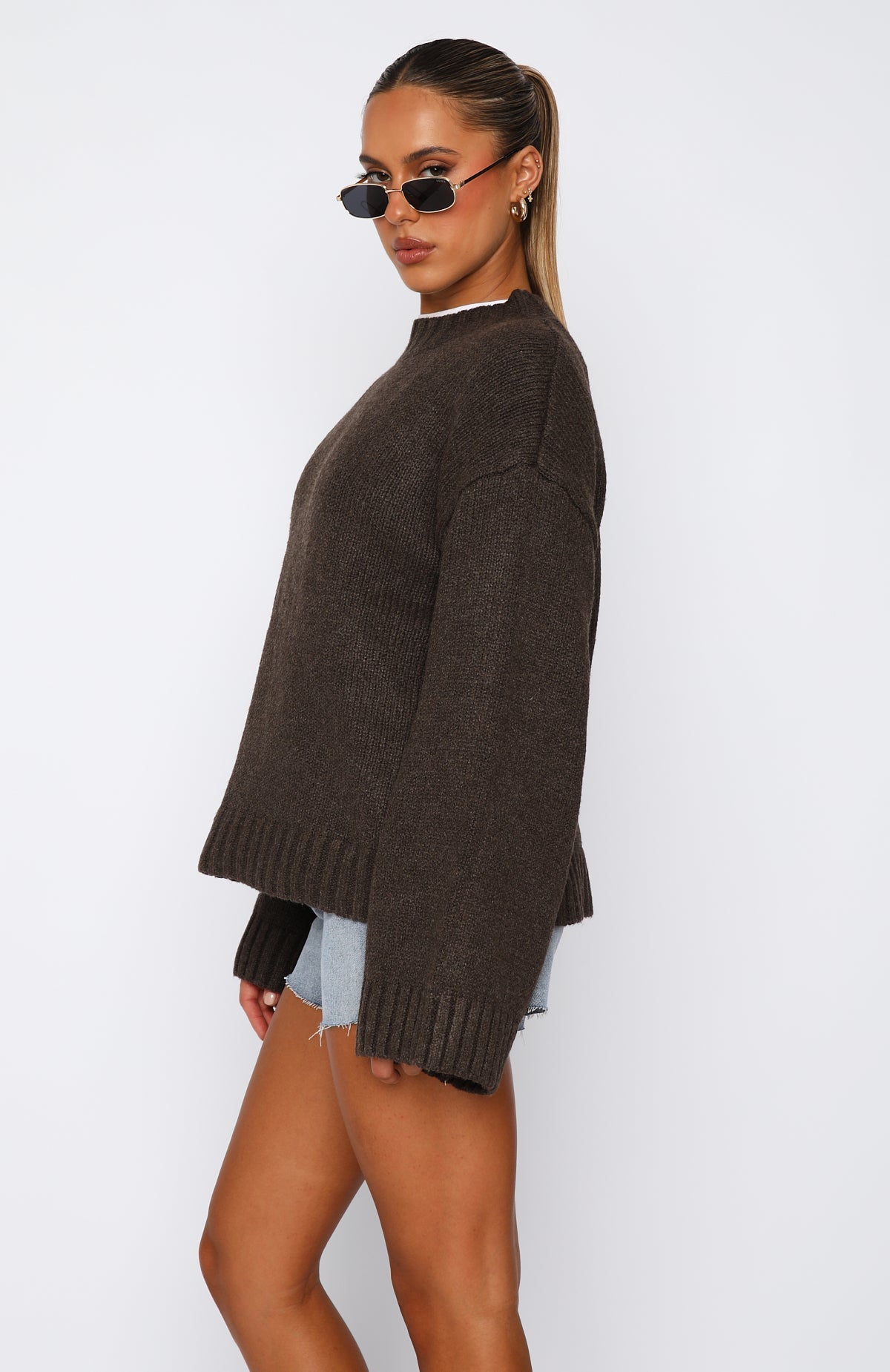 Winter's Chill Knit Sweater Chocolate | White Fox Boutique UK
