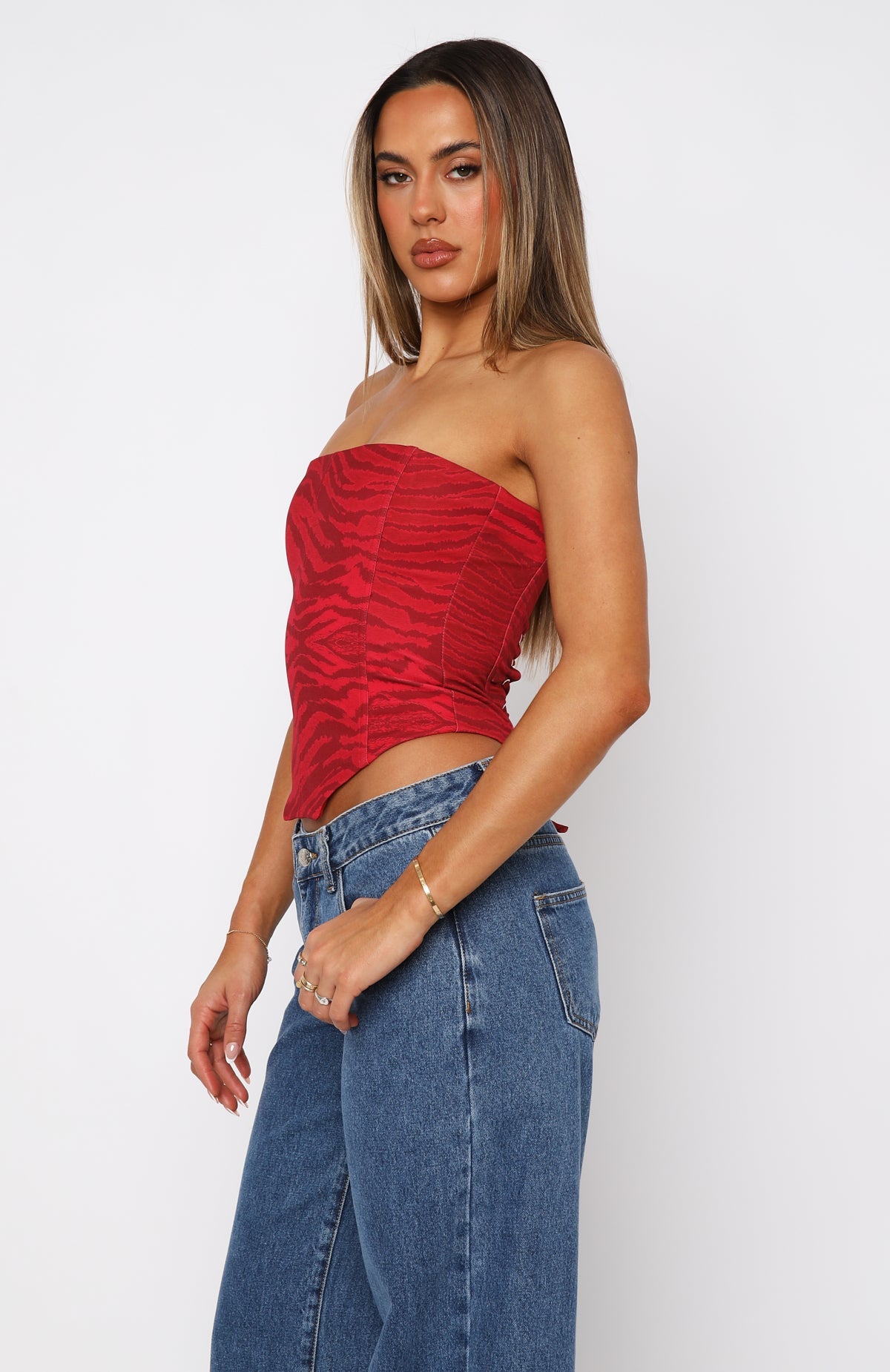 Let It Go Strapless Bustier Petrol