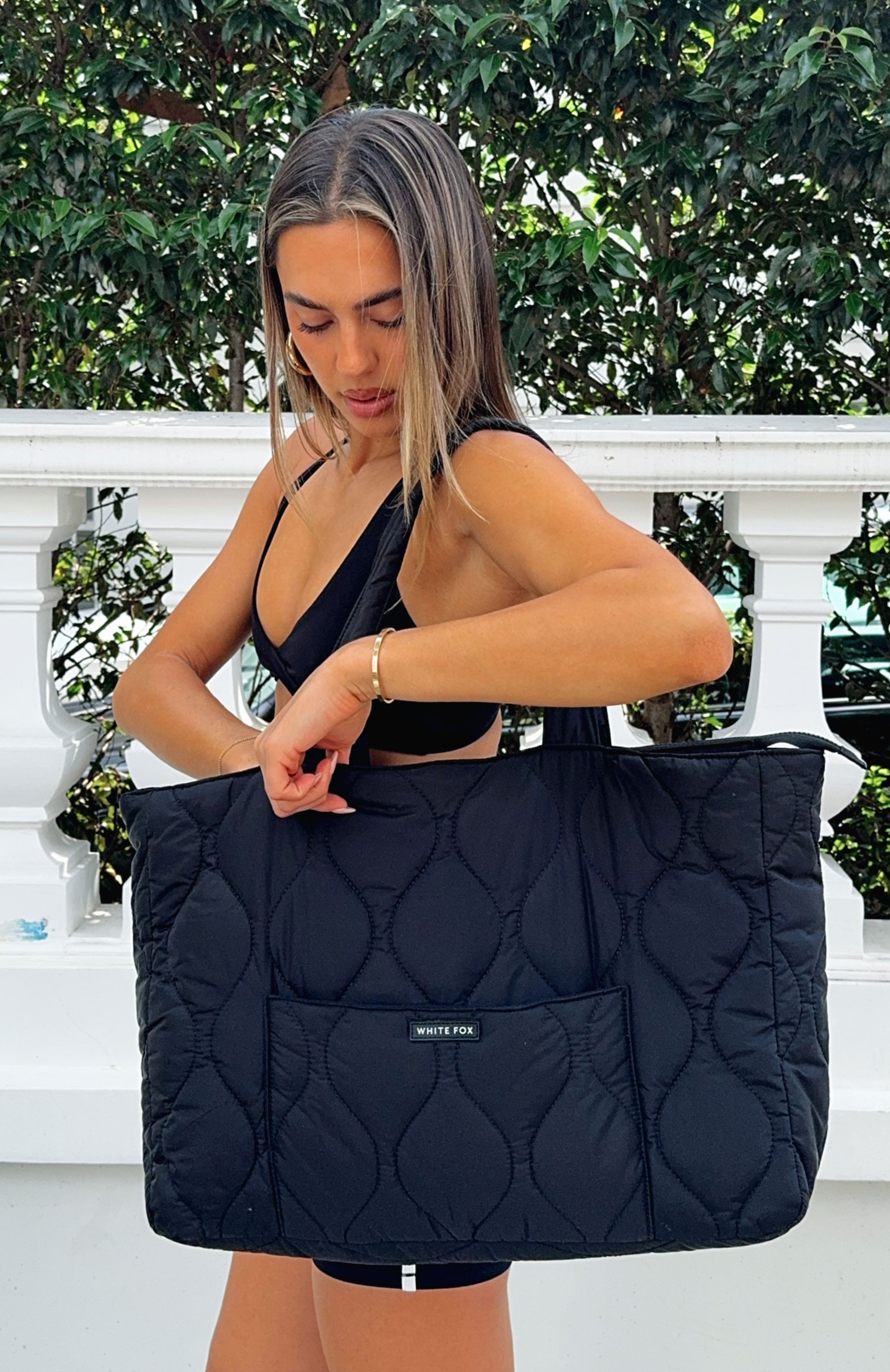 US Customized Quilted ボディー バッグ Juoxeepy Quilted Tote Bag, Black, 17x14x6.5 inches, Women's Casual