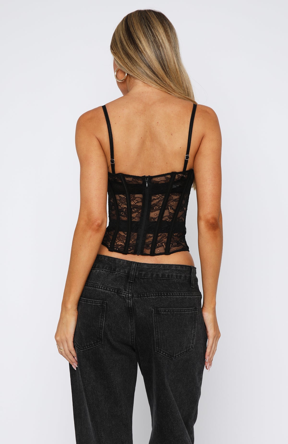 I'm Irreplaceable Lace Bustier Black | White Fox Boutique UK