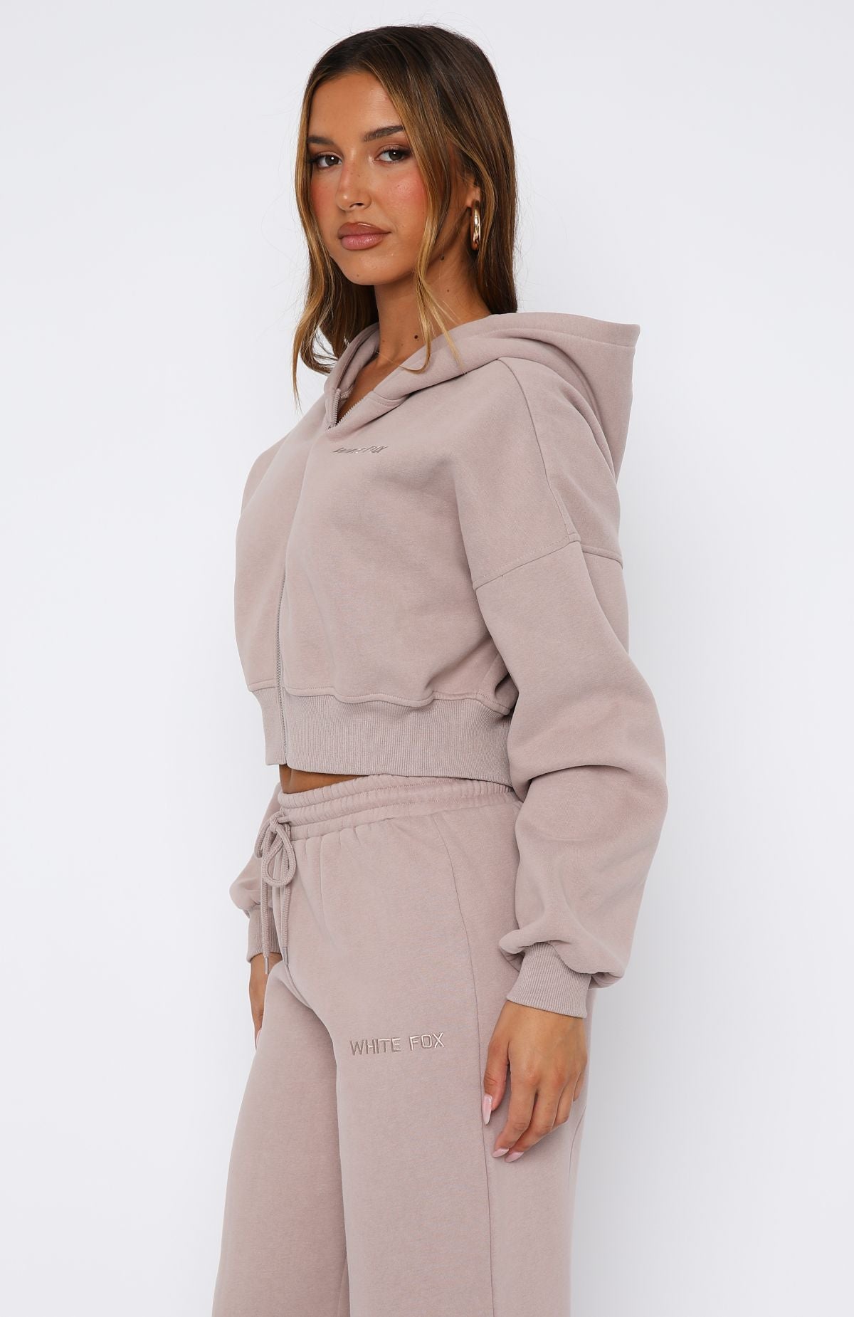 Stay Lifted Cropped Hoodie Cinnamon | White Fox Boutique UK