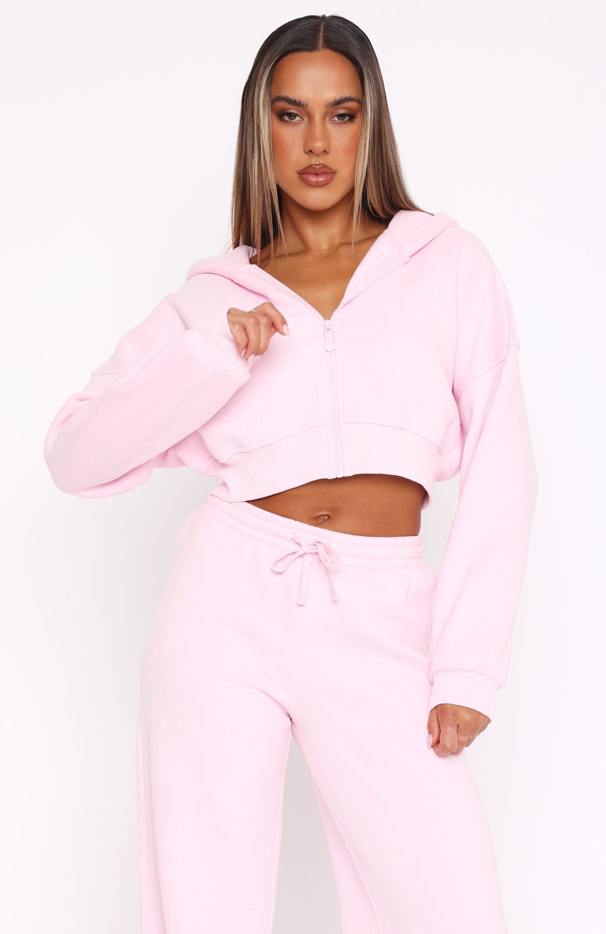 She's Effortless Cropped Hoodie Posy | White Fox Boutique UK