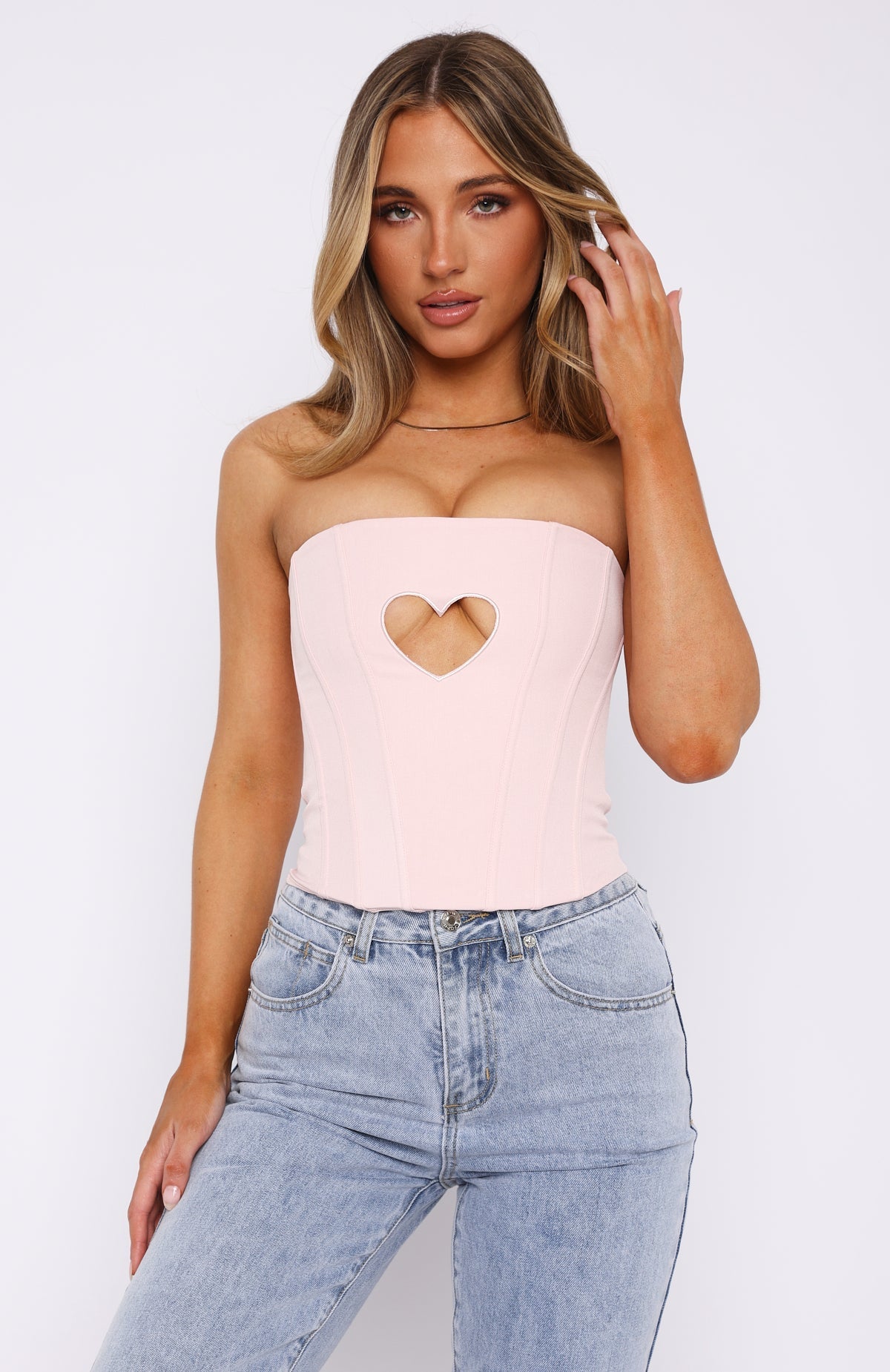 Never Love Again Strapless Bustier Baby Pink | White Fox Boutique UK