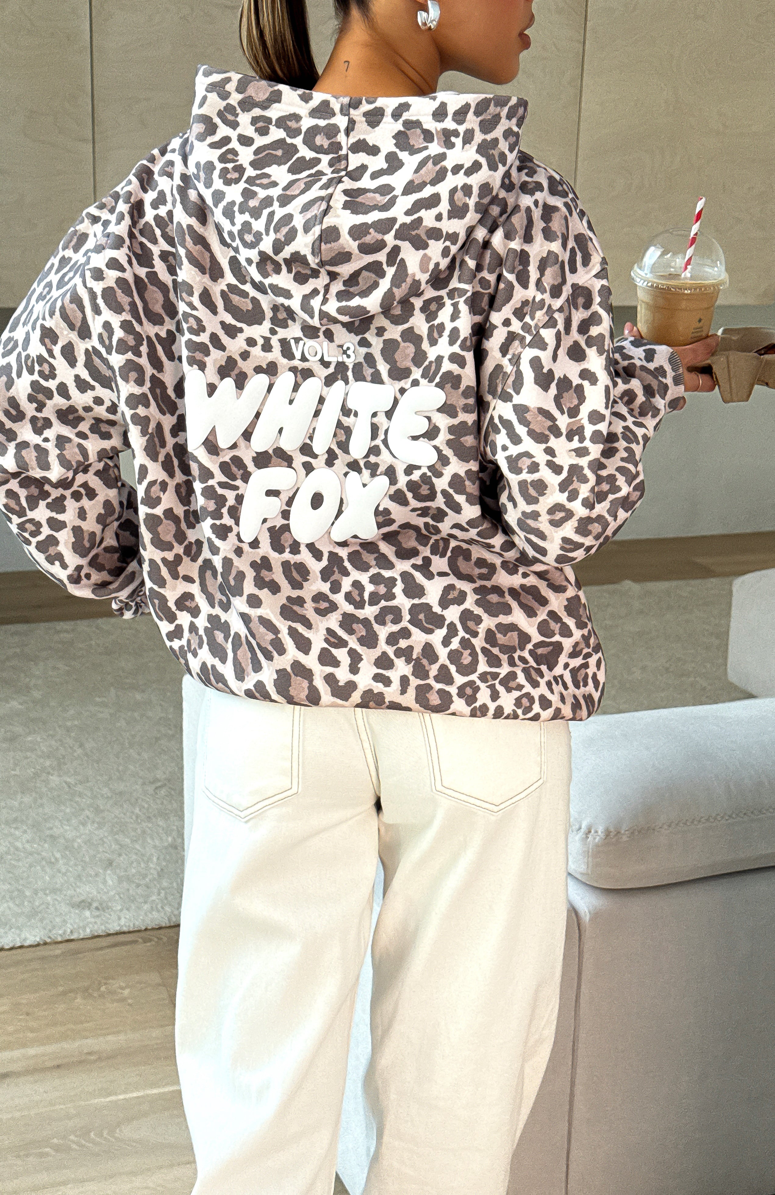 トップス rare TORNADO MART White Leopard Hoodie トップス rare TORNADO MART White Leopard Hoodie Snow Leopard Fade