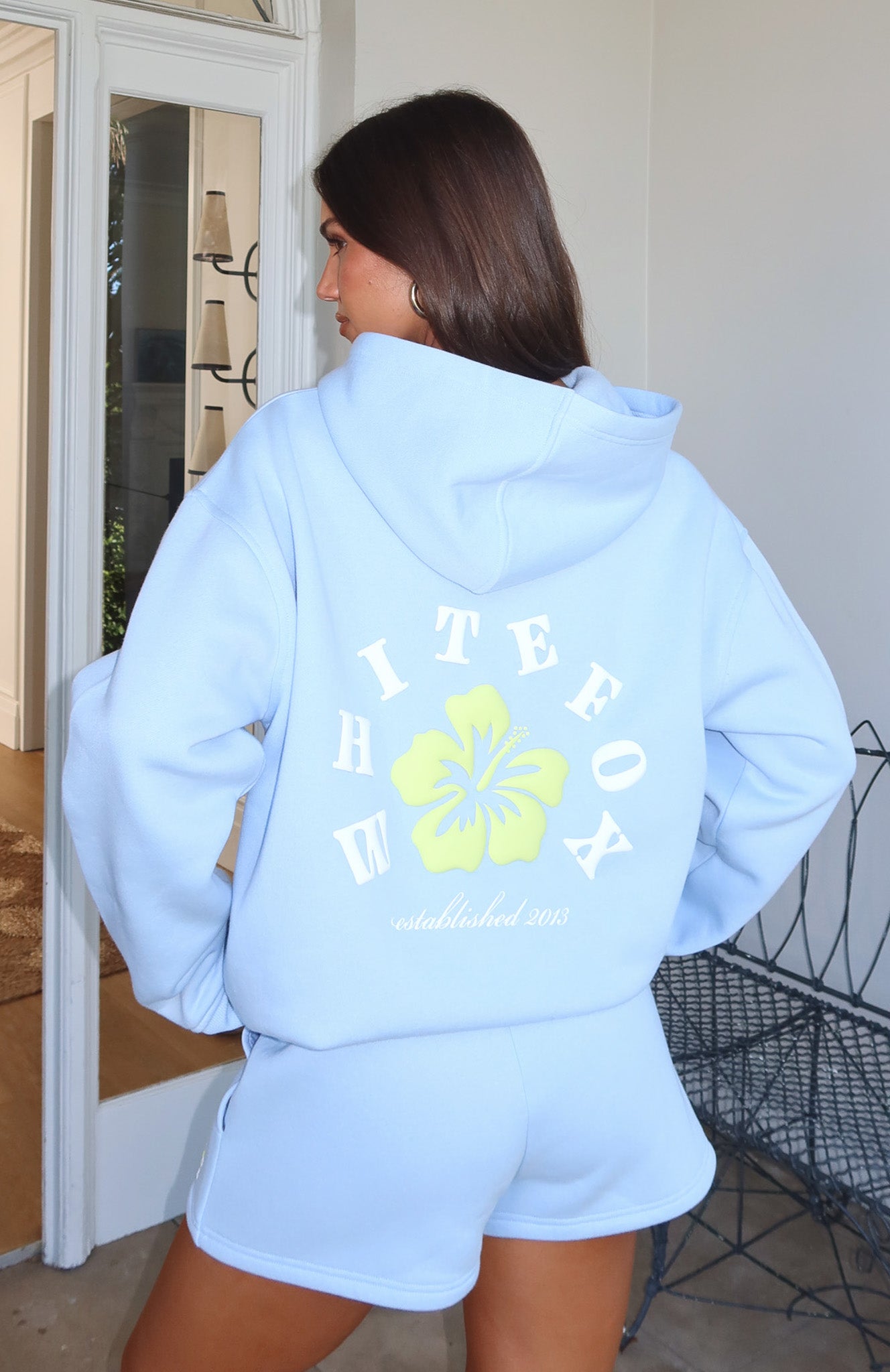 Keep Blooming Oversized Hoodie Blue | White Fox Boutique UK