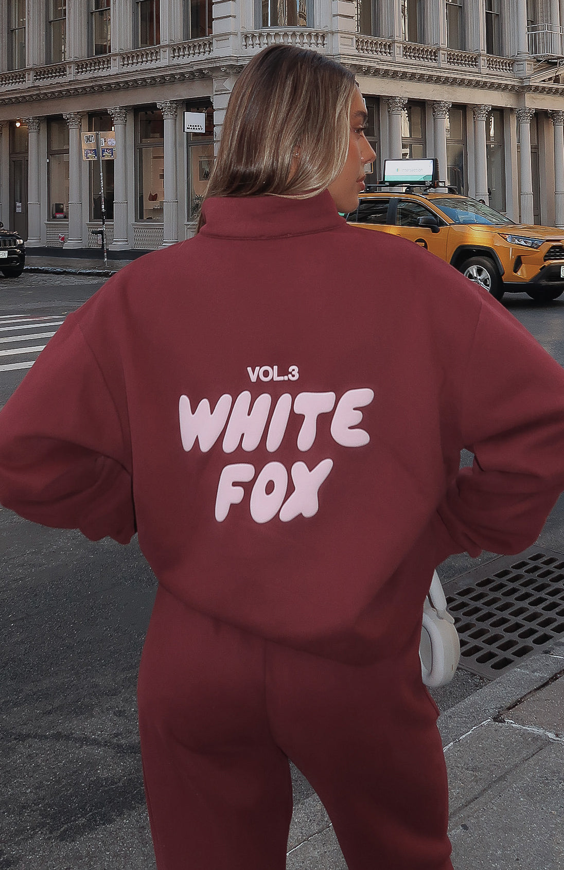 Offstage Zip Front Sweater Red Velvet | White Fox Boutique UK