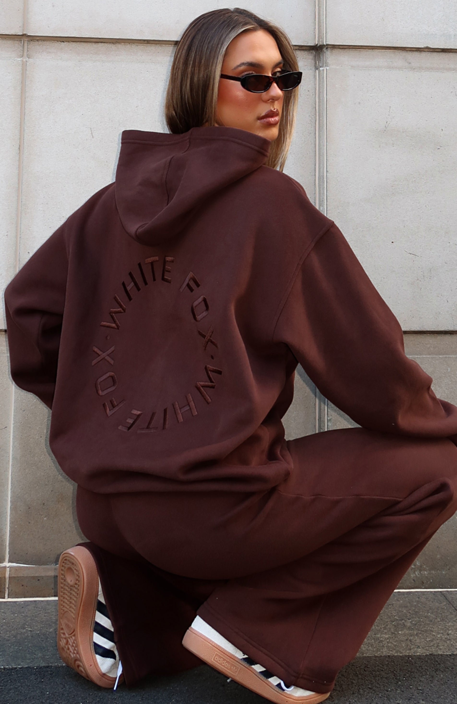 Stay Lifted Oversized Hoodie Bitter Chocolate | White Fox Boutique UK