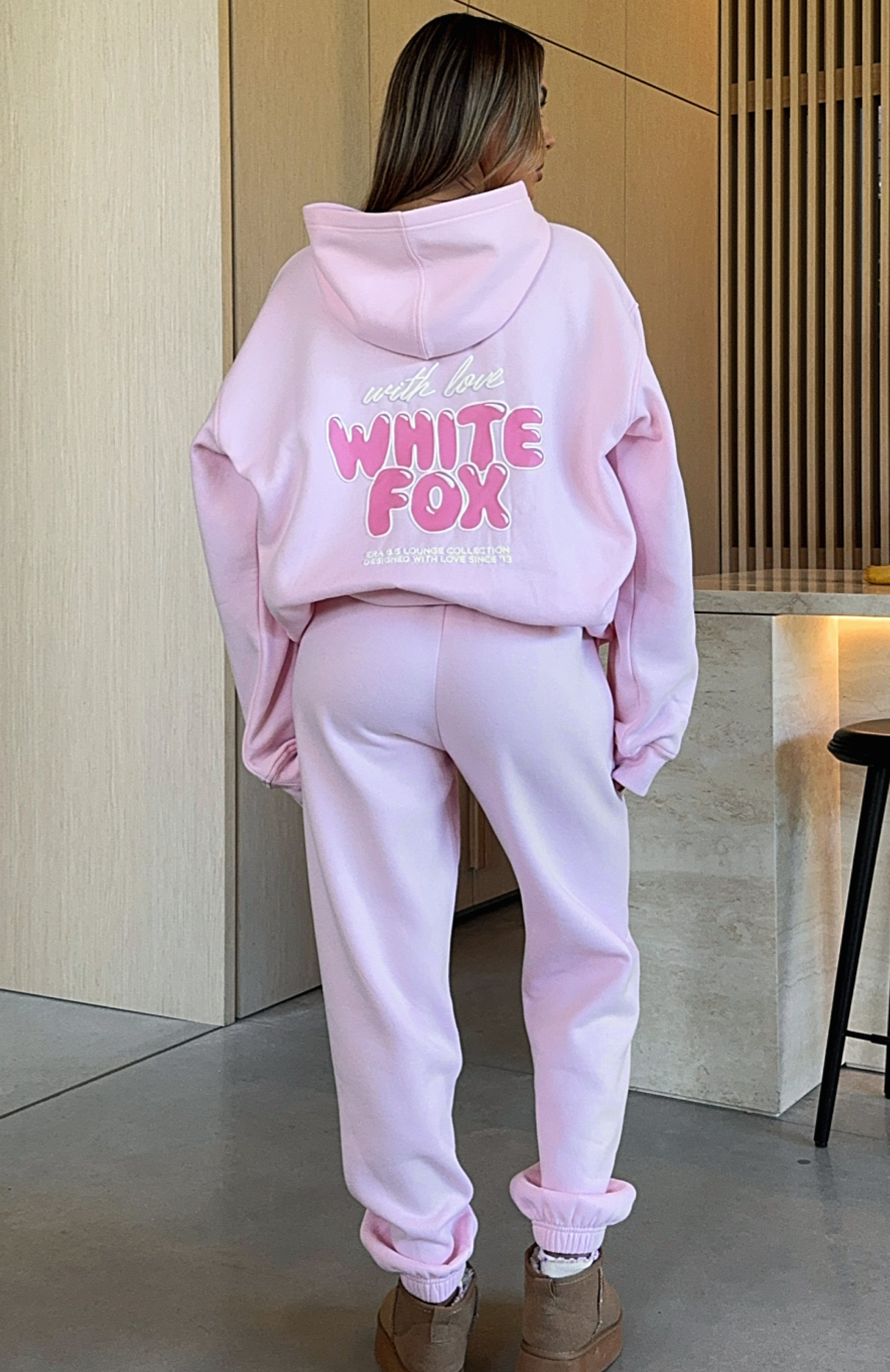 With Love Always Sweatpants Baby Pink White Fox Boutique UK