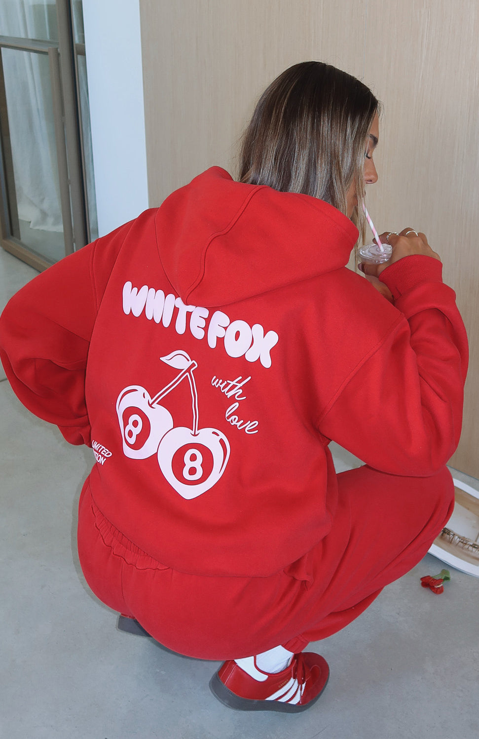 With Love In The Moment Oversized Hoodie Red | White Fox Boutique UK