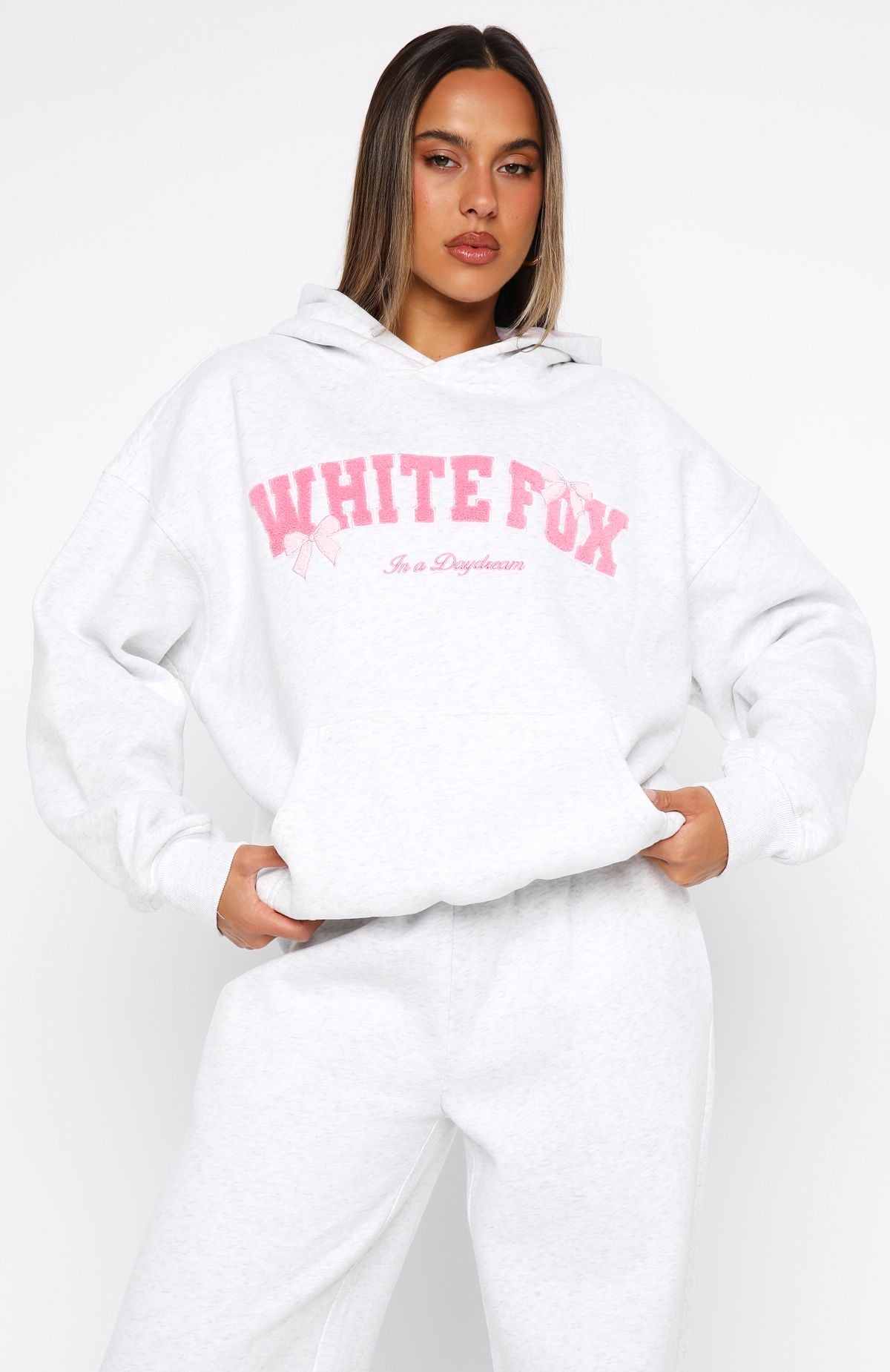 Daydreamers Madeline Oversized Hoodie Grey Marle | White Fox