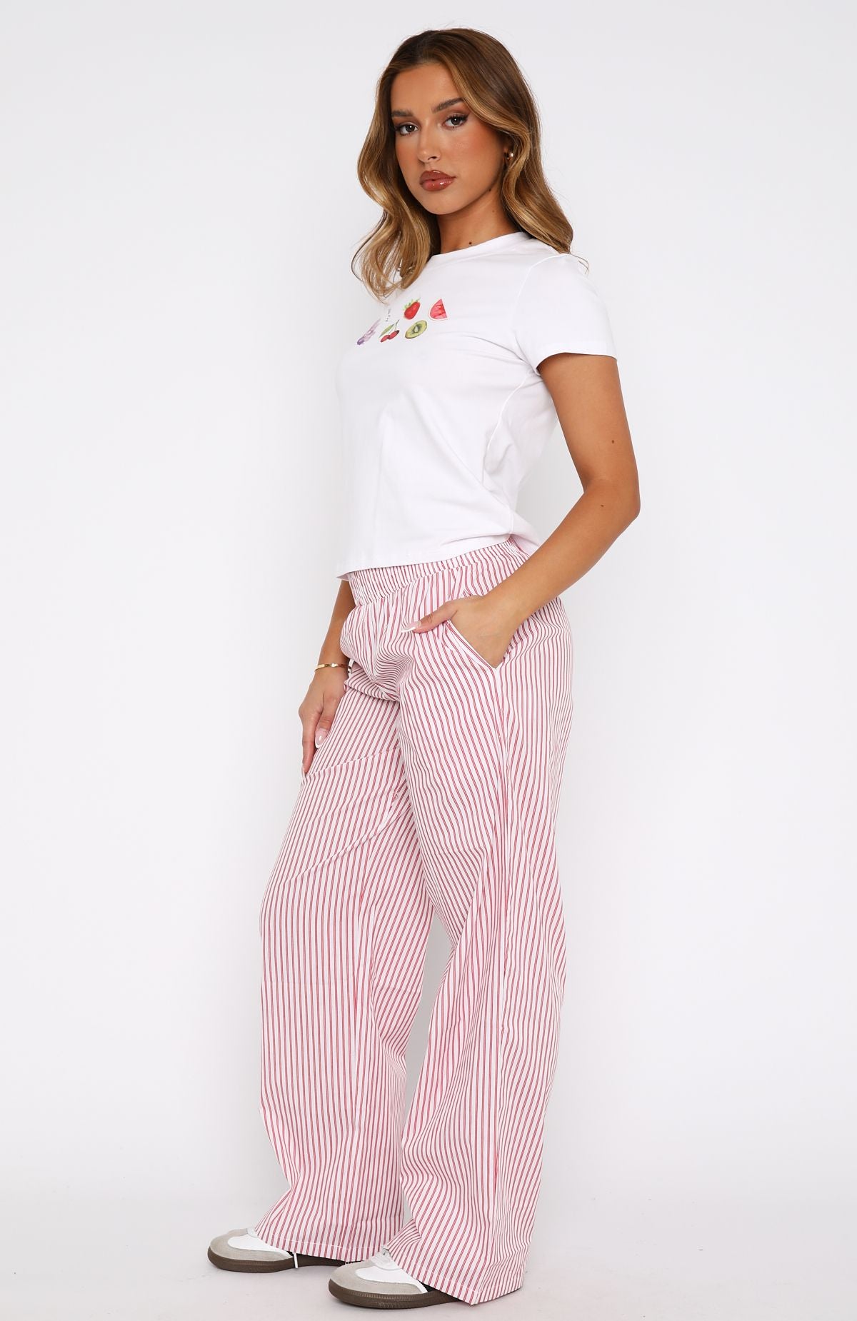Not Scared Anymore Striped Pants Red | White Fox Boutique UK