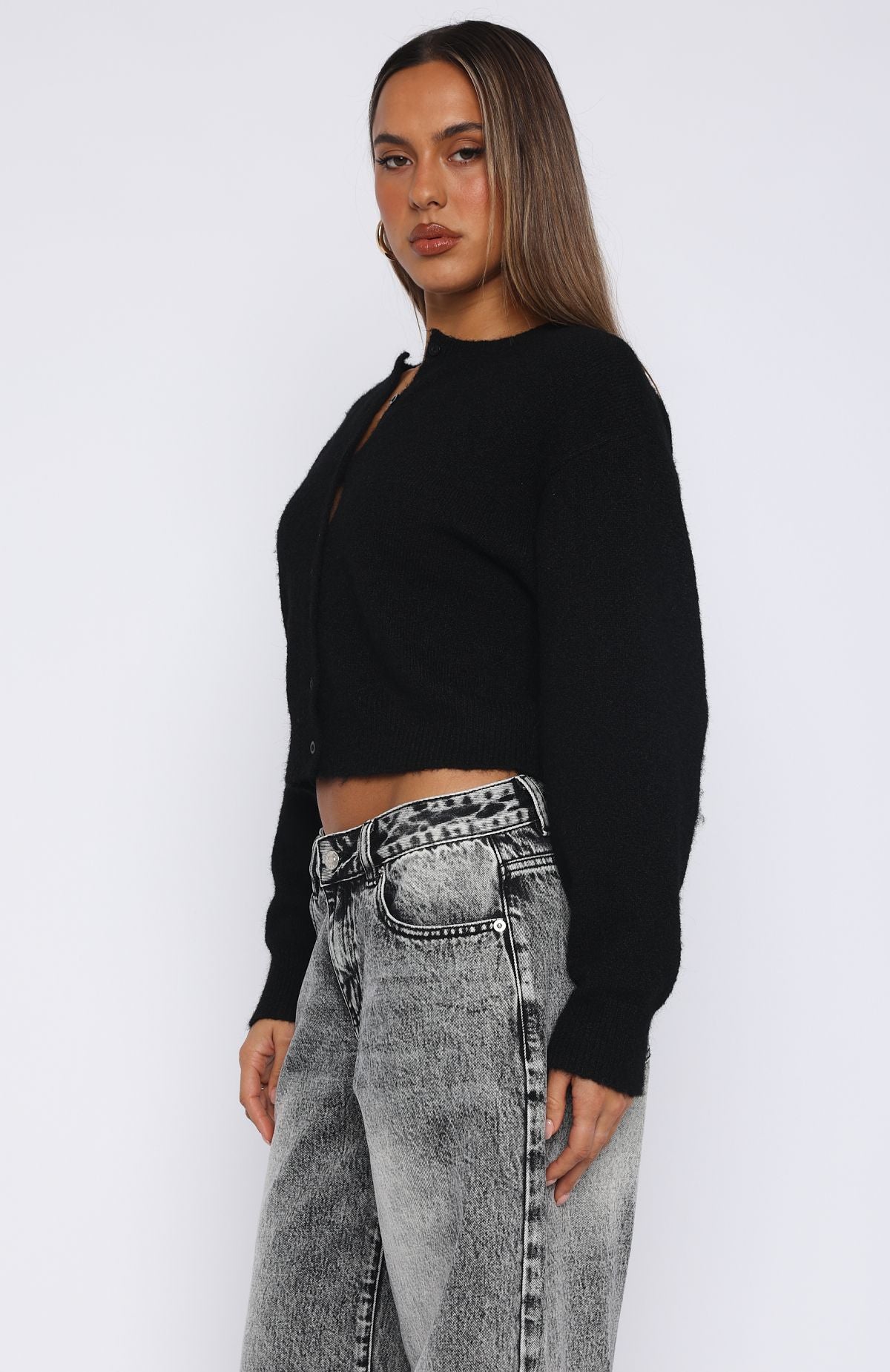 Warm Whispers Knit Cardigan Black | White Fox Boutique UK