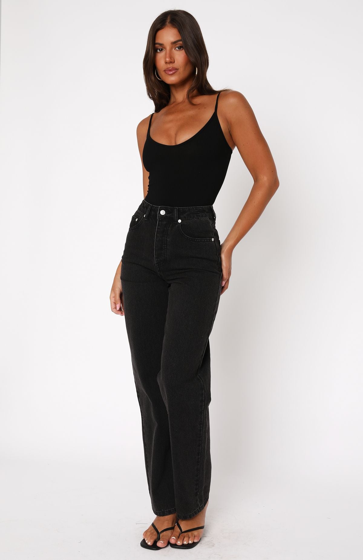 Brooke High Rise Control Top Vintage Wash Straight Jeans main image 1