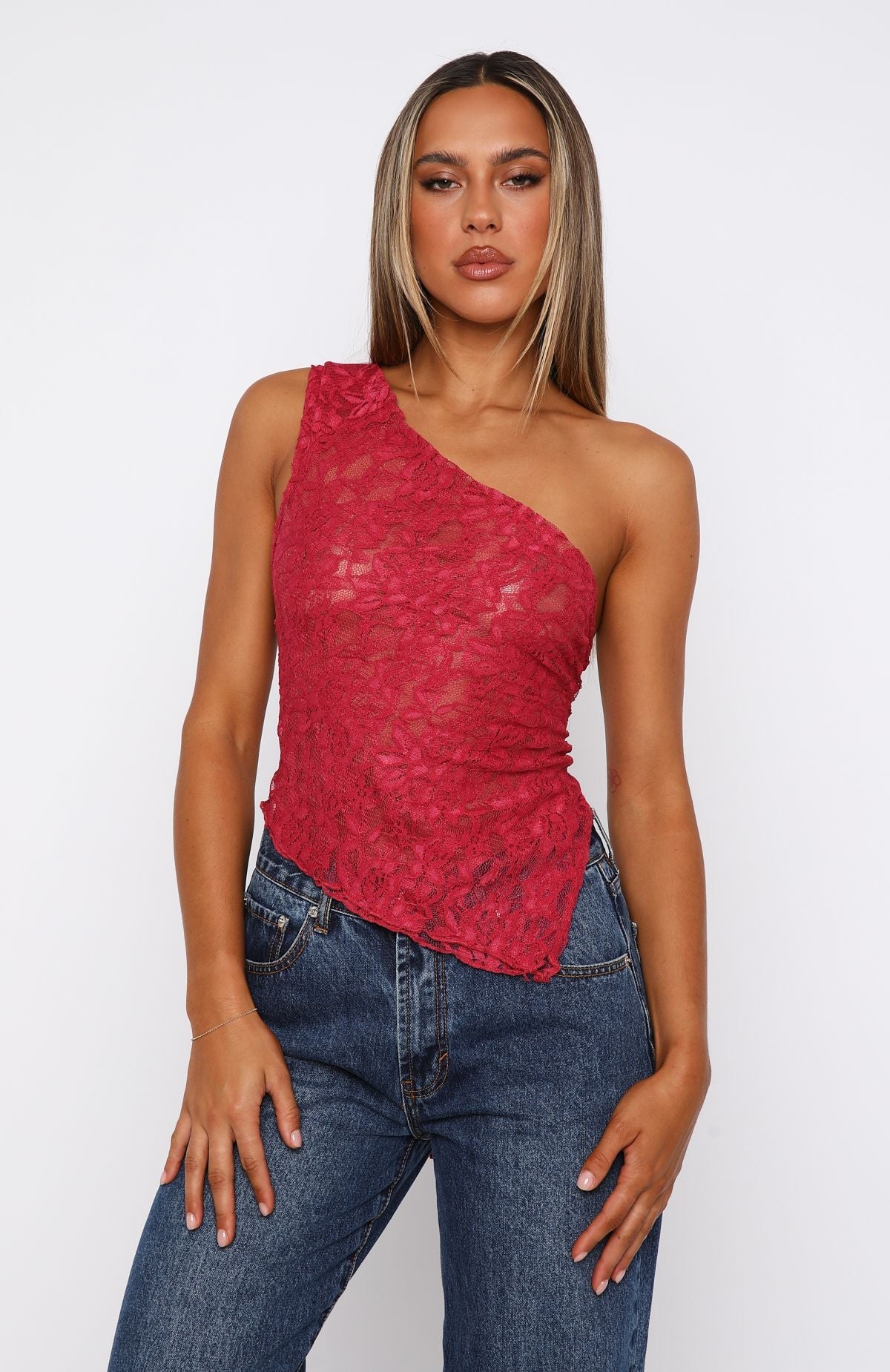 It's A Love Story Lace Top Berry | White Fox Boutique UK