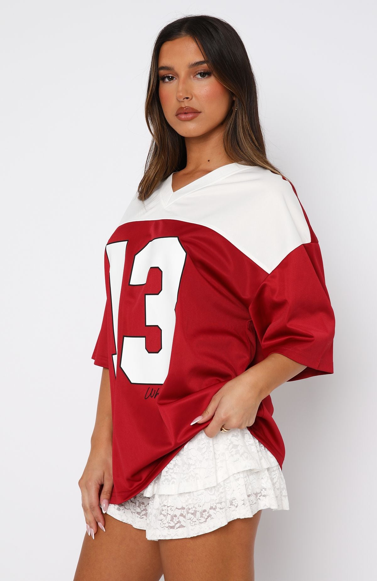 Don't Like To Lose Oversized Jersey Maroon | White Fox Boutique UK