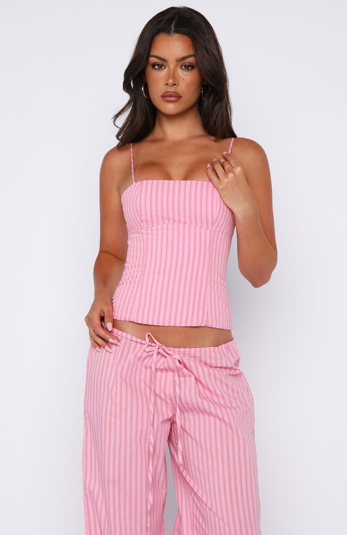 Born To Glow Bustier Pink Stripe | White Fox Boutique UK