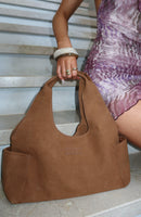Cariane Shoulder Bag Camel Faux Suede