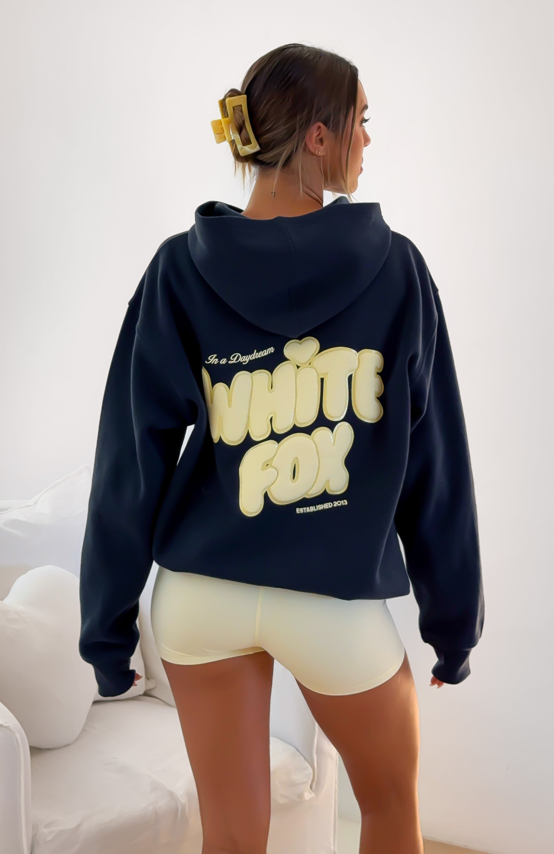 Daydreamers Angelina Oversized Hoodie Navy | White Fox Boutique UK