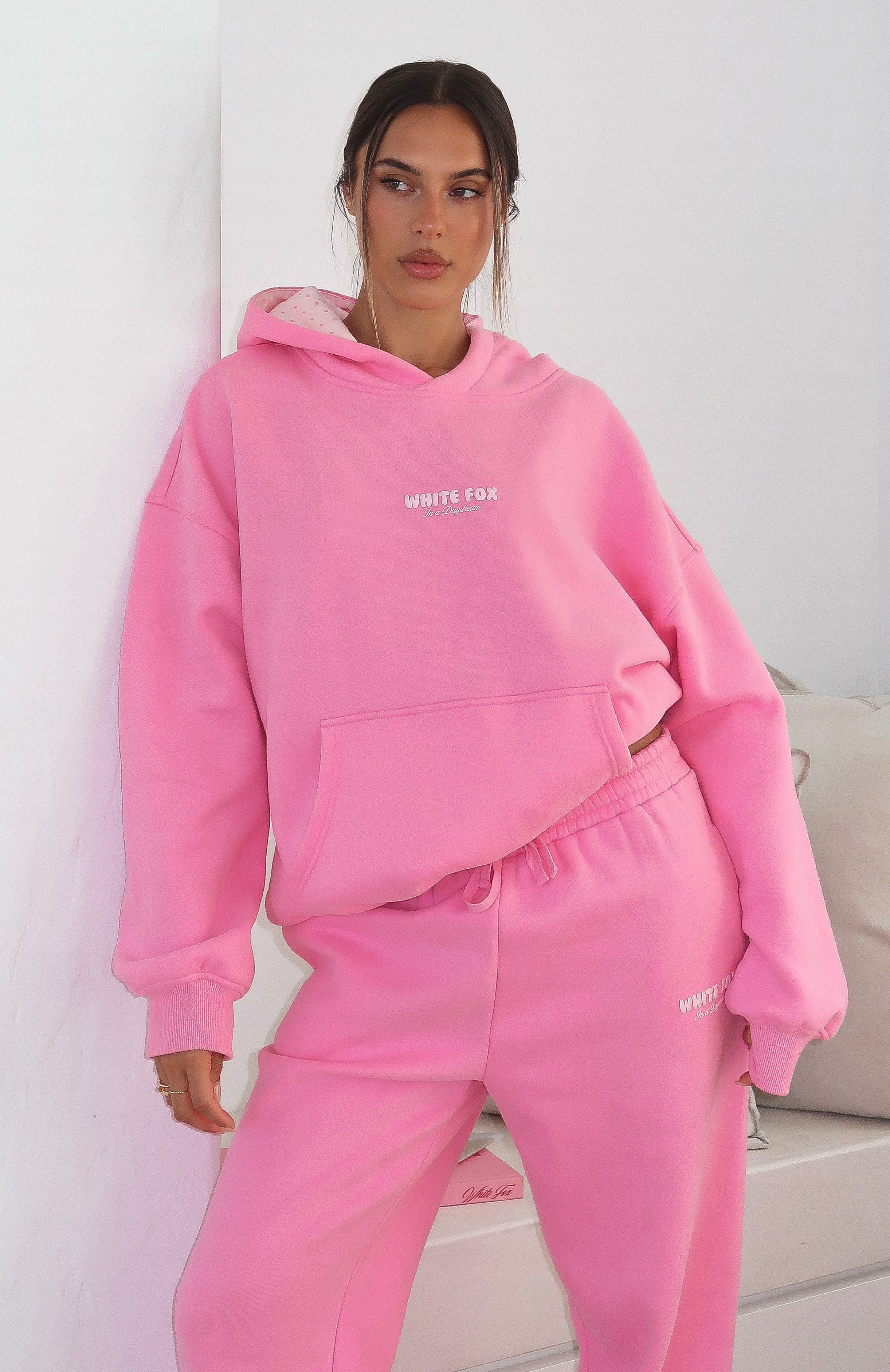 Daydreamers Nadia Oversized Hoodie Bubblegum | White Fox Boutique UK