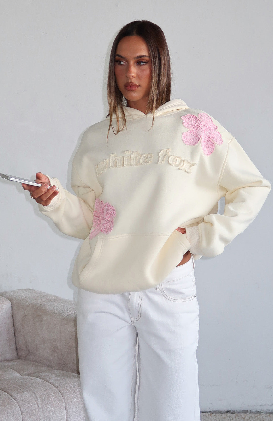 Sunkissed Bloom Oversized Hoodie Lemon | White Fox Boutique UK