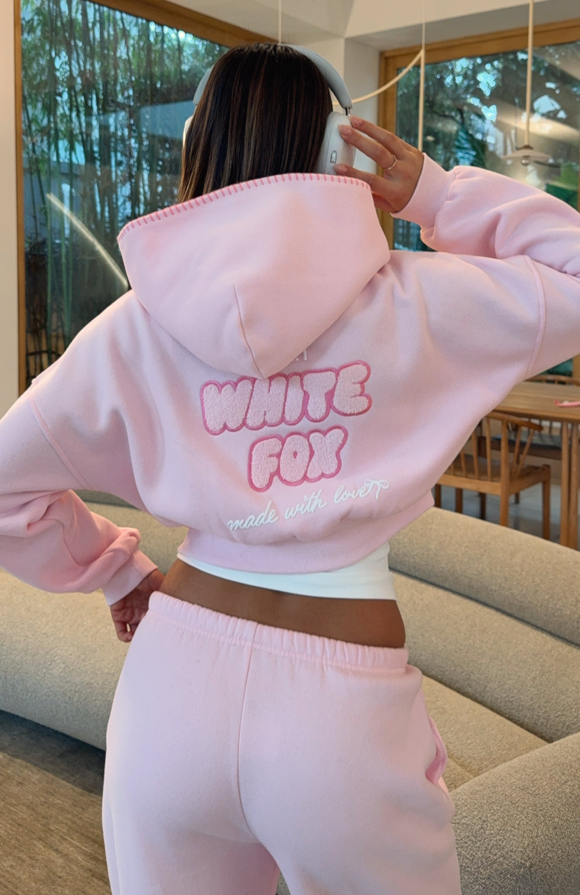 Vol. 1 Cropped Zip Front Hoodie Posy | White Fox Boutique UK
