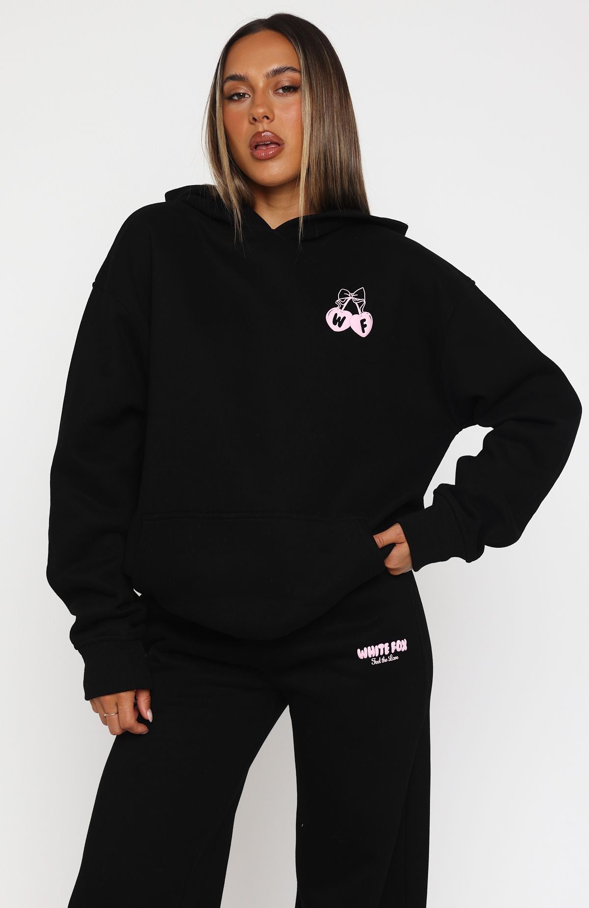 Feel The Love Oversized Hoodie Grey Marle