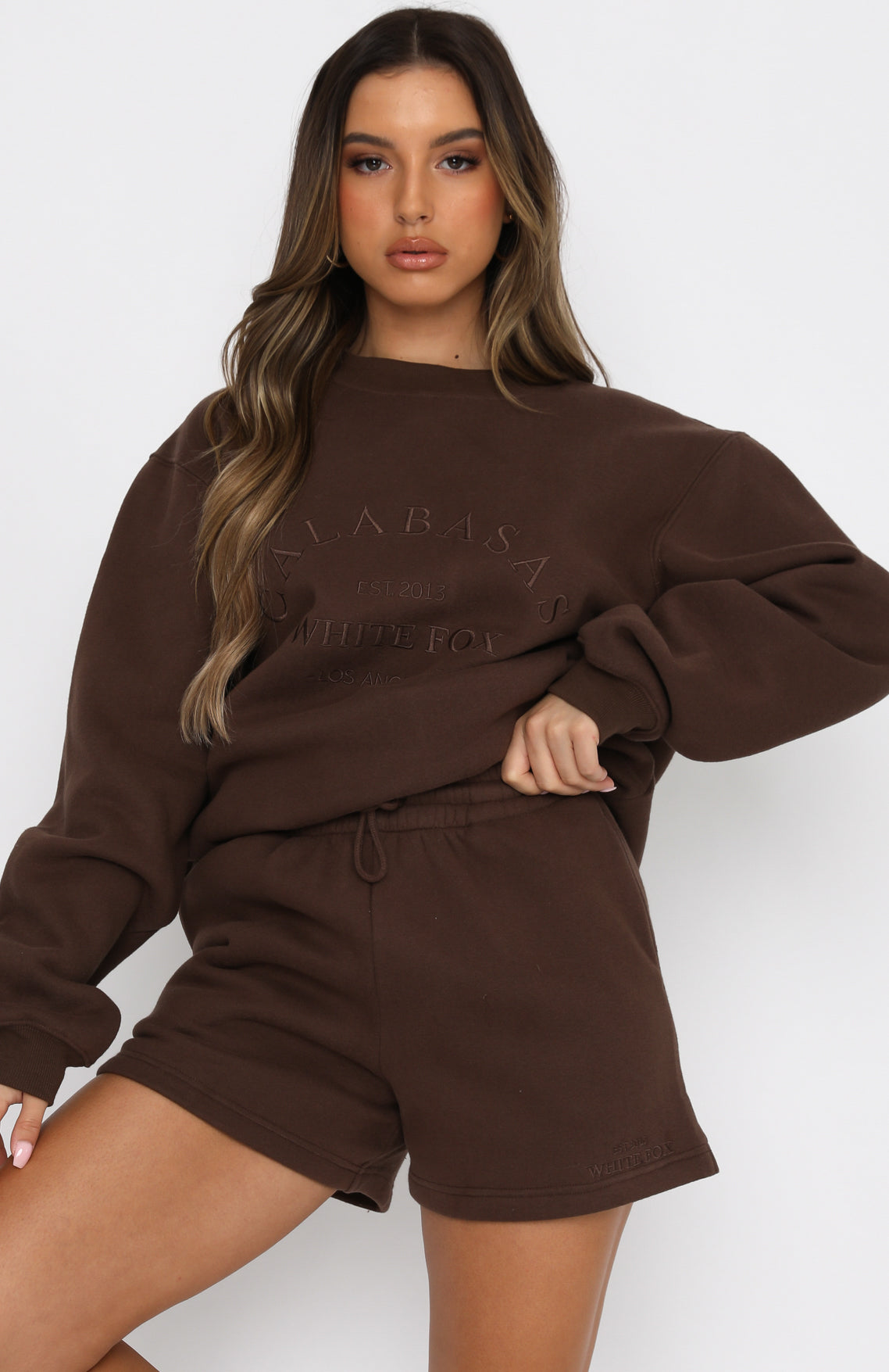 white fox brown sweatshirt