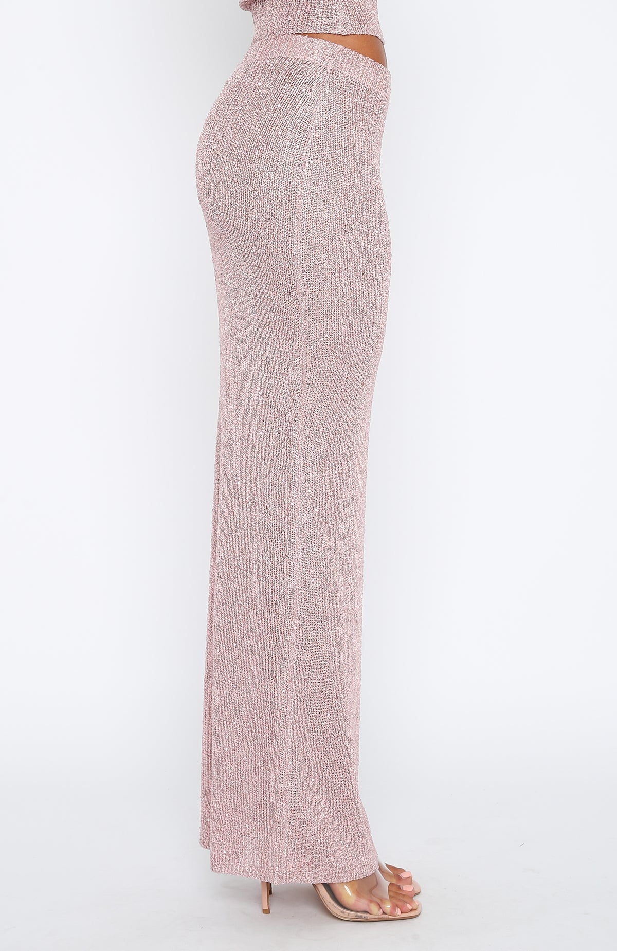 Star Shining Sequin Knit Maxi Skirt Bubblegum