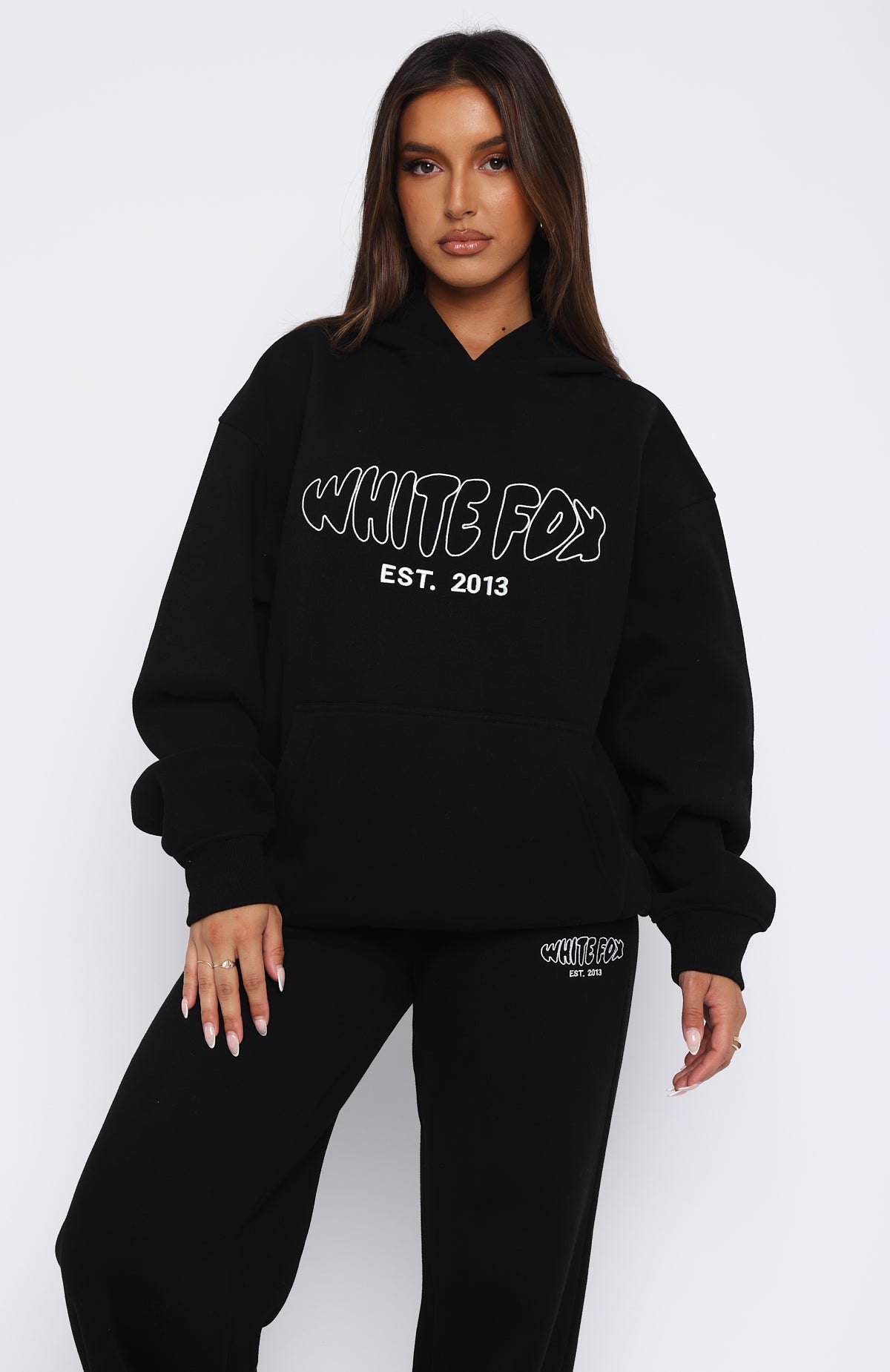 新品❤️TFW フード付きブラックスウェット Missed Flights Oversized Hoodie Black | White Fox Boutique UK