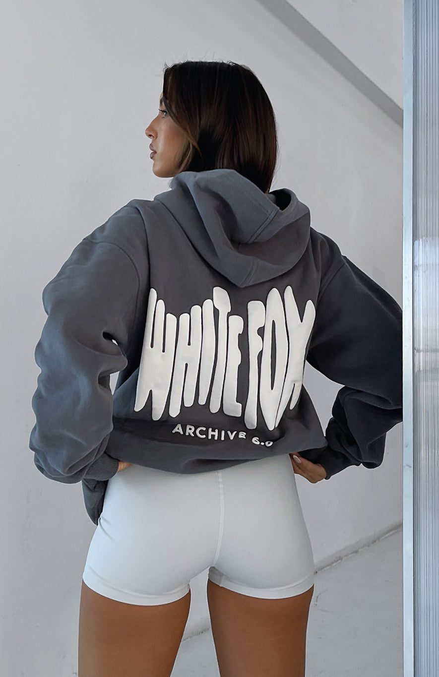 Ash white zip up scrunchie hoodie 2025