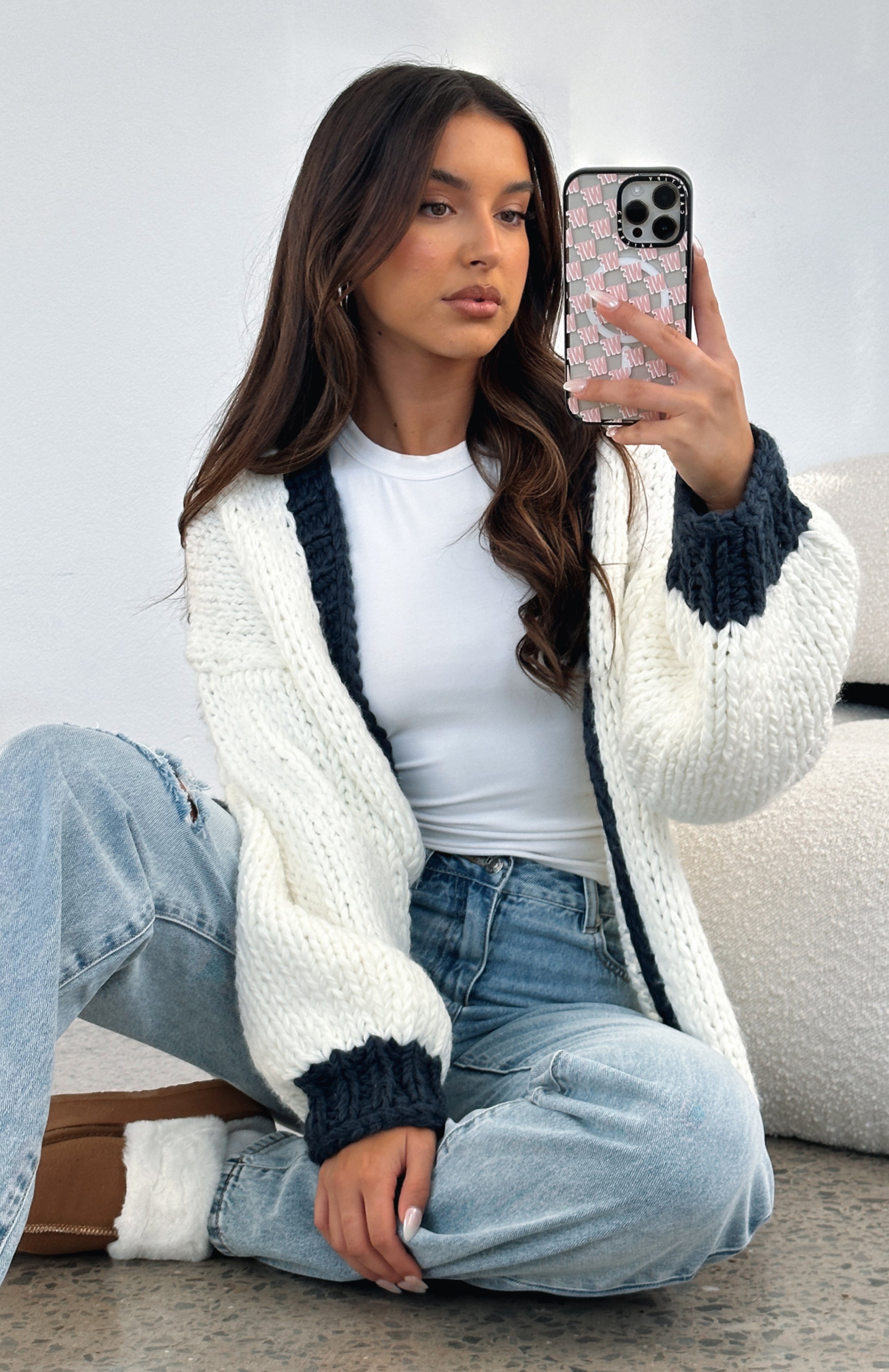 Little white cardigan on sale