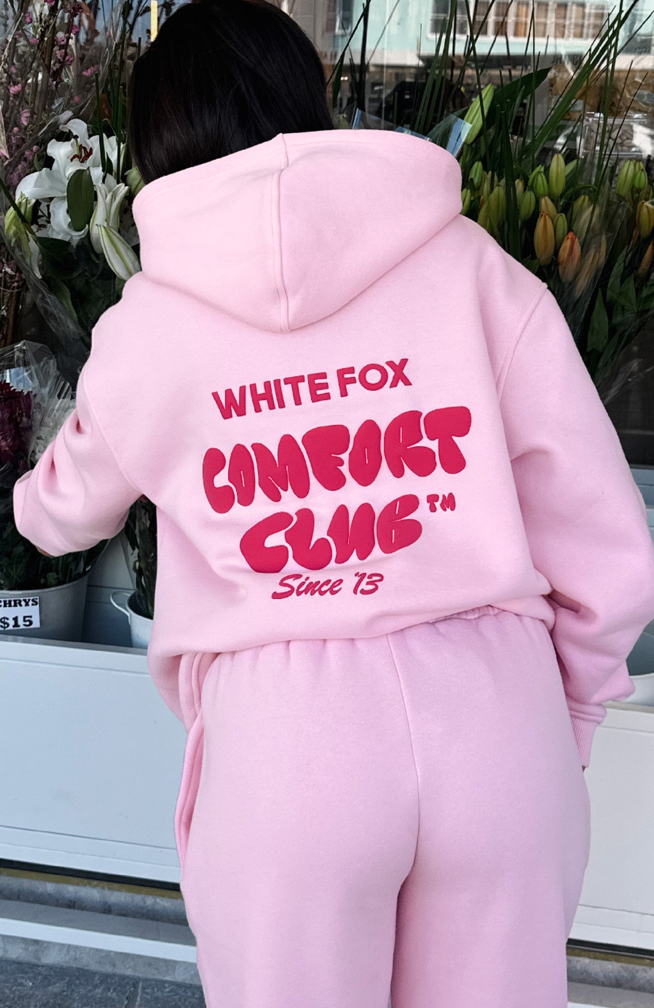 Comfort Club Oversized Hoodie Bon Bon White Fox Boutique UK