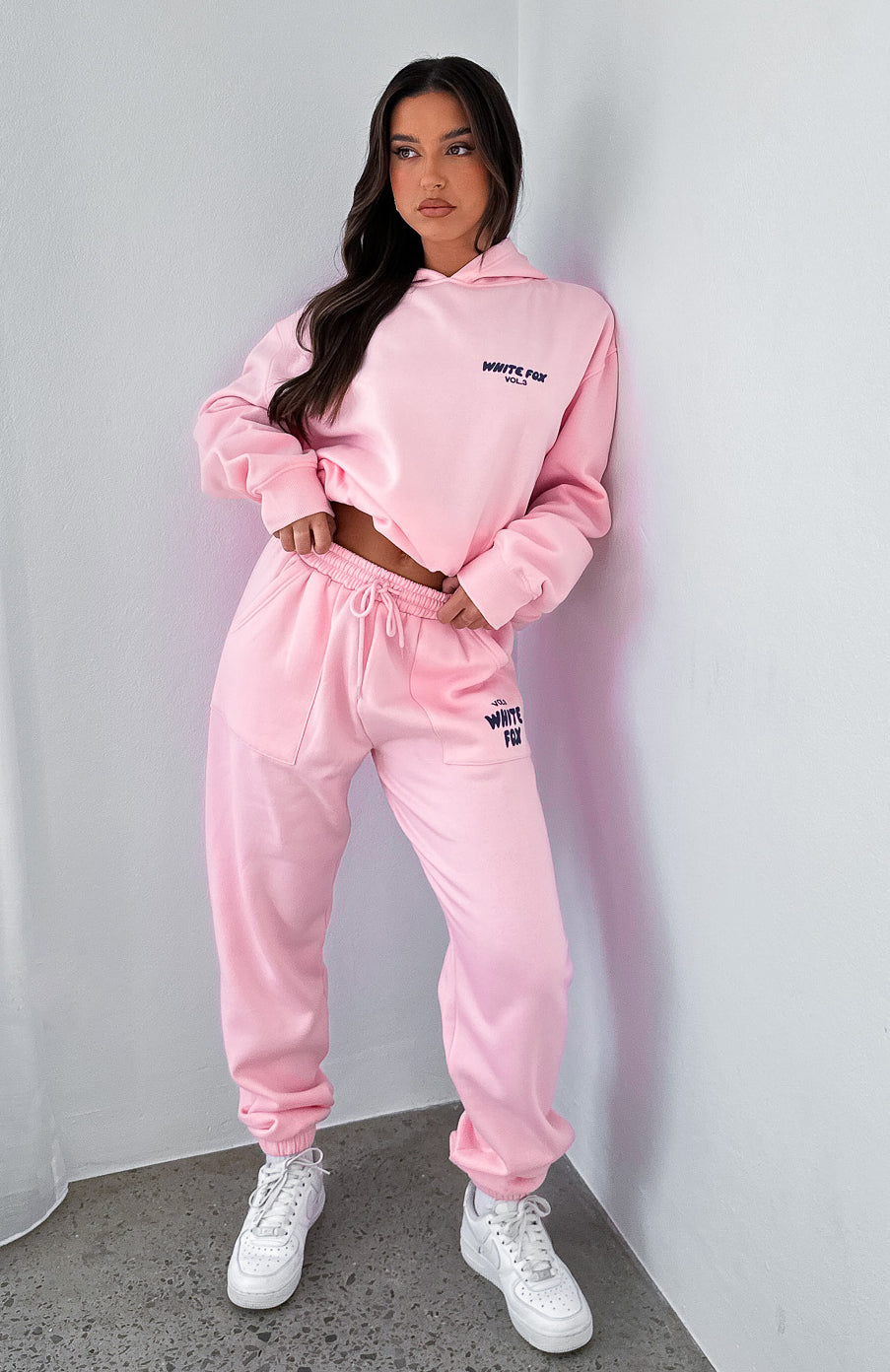 Offstage Sweatpants Posy Pink White Fox Boutique UK