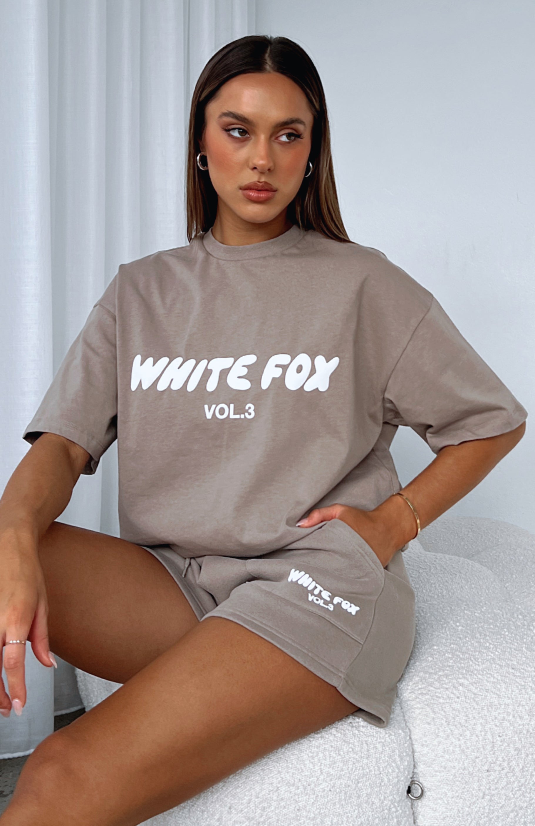 Offstage Oversized Tee Fawn | White Fox Boutique UK