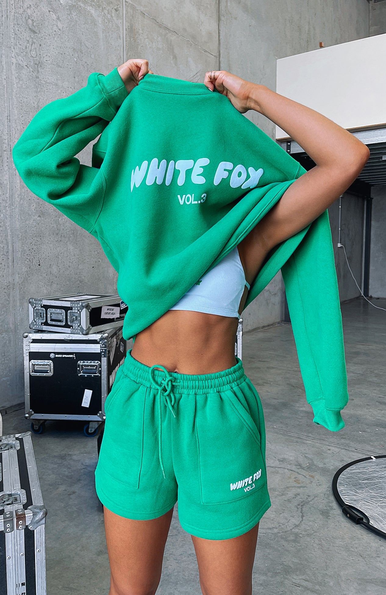 White fox sweat shorts new arrivals