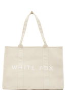 White Fox Tote Bag Beige