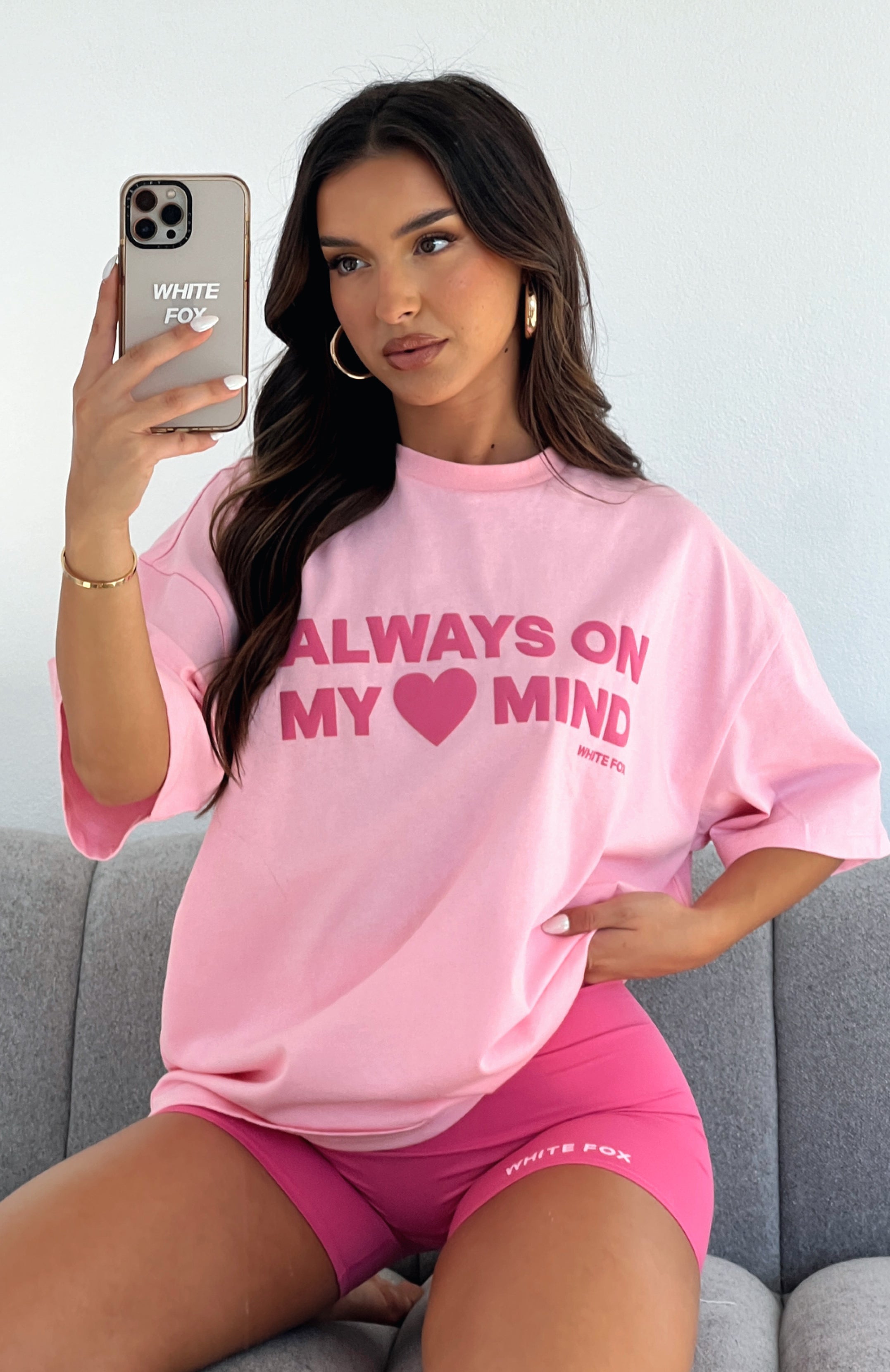 You're Always On My Mind Oversized Tee Pink | White Fox Boutique UK