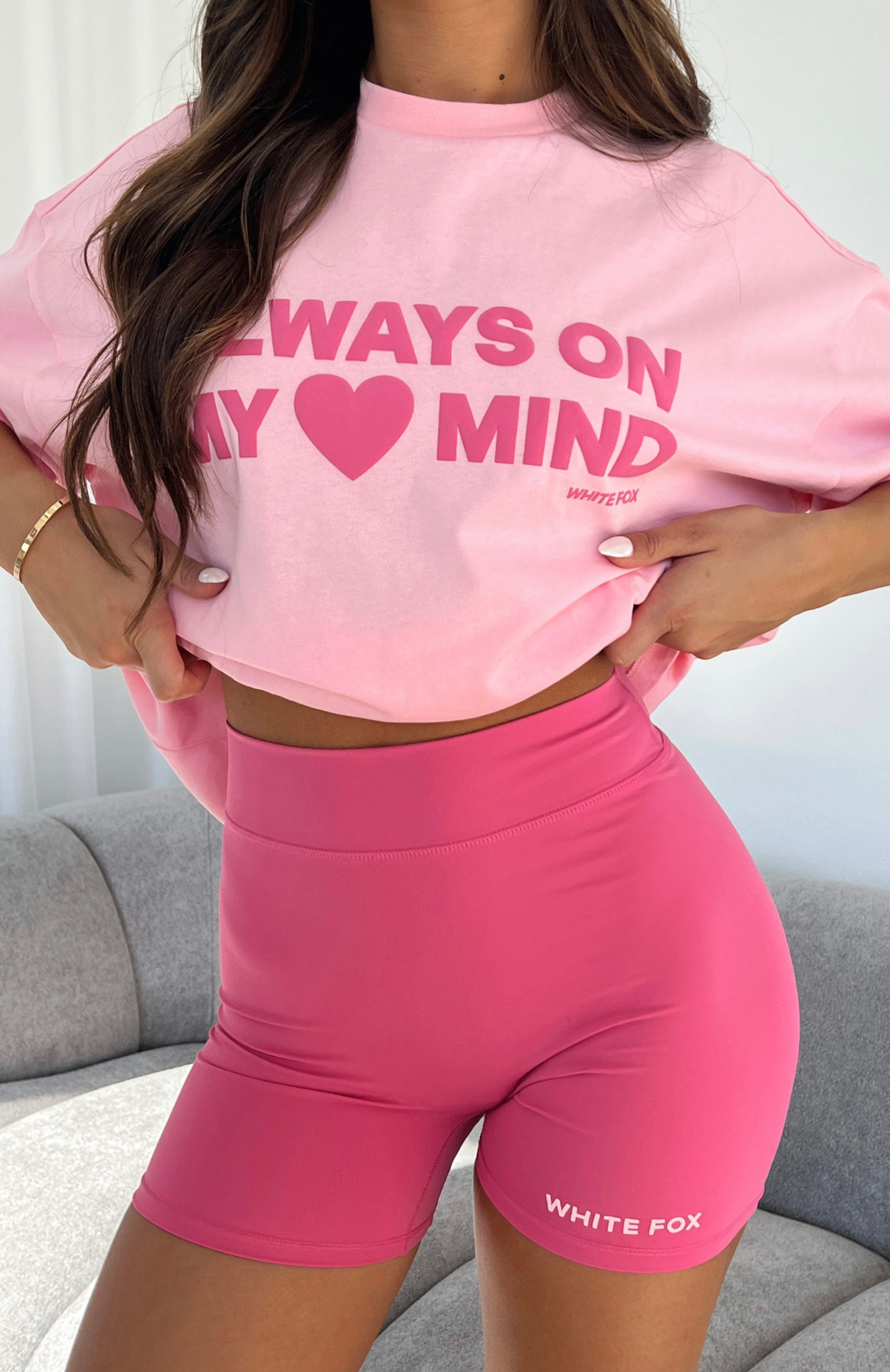 Pink just do it shorts shop