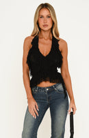 Thought You Should Know Halter Top Black