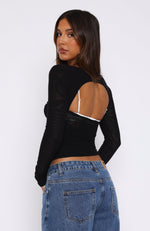 Our Days Long Sleeve Bustier Black