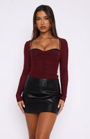 Our Days Long Sleeve Bustier Burgundy