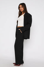 Business Casual Pants Charcoal Pinstripe