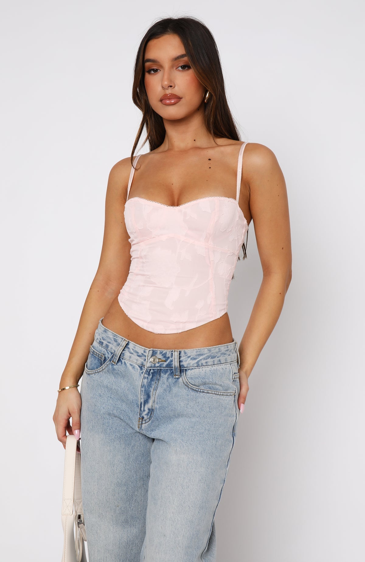 Broken Dreams Bustier Baby Pink | White Fox Boutique UK