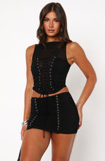 Midnight Drive Mini Skirt Black