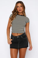 Shining Down Denim Mini Skirt Washed Black