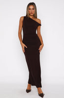 Little Bit Dramatic Maxi Dress Dark Chocolate