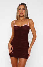 Taking Lead Mini Dress Burgundy